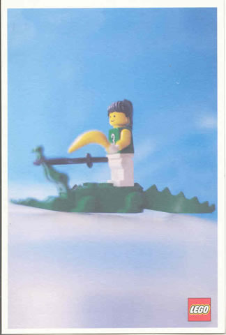 Postcard - Lego Art Project 2000 - 003 - Minifigure Standing on Crocodile