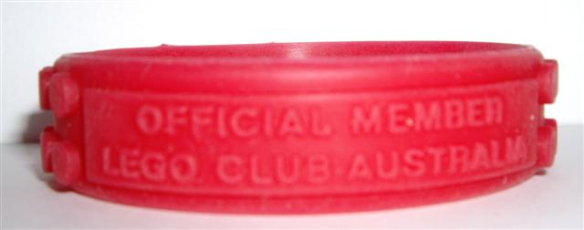 Wristband, Rubber with 'OFFICIAL MEMBER LEGO CLUB AUSTRALIA' Pattern