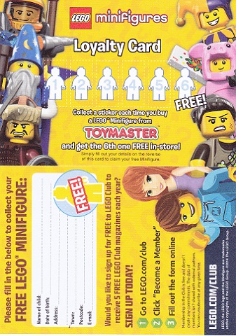 Minifigures Loyalty Card 2014 Series 12 Minifigures