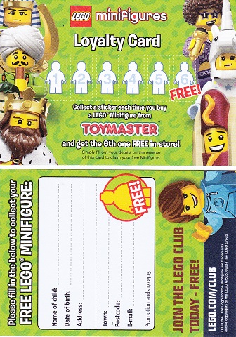 Minifigures Loyalty Card 2015 Series 13 Minifigures
