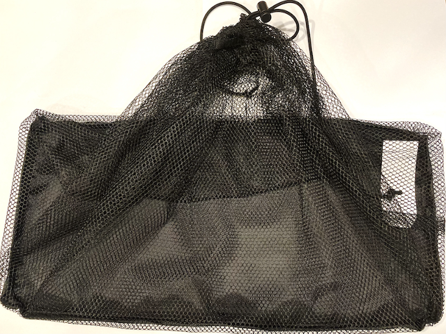Drawstring Bag, Mesh with Flat Rectangular Bottom, 42cm Wide