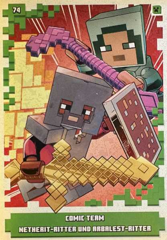 Minecraft Trading Card Collection (German) Series 1 - # 74 Comic Team Netherit-Ritter und Arbalest-Ritter