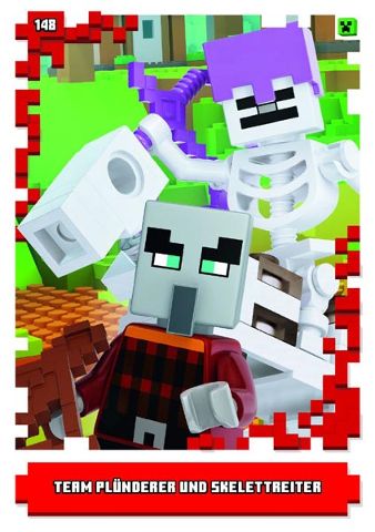 Minecraft Trading Card Collection (German) Series 1 - # 148 Team Plünderer und Skelettreiter