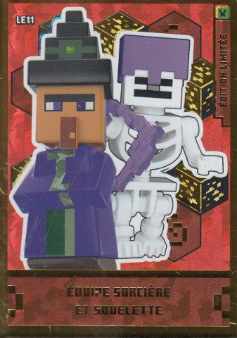 Minecraft Trading Card Collection (French) Series 1 - # LE11 Équipe Sorcière et Squelette Limited Edition