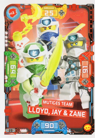 NINJAGO Trading Card Game (German) Series 5 (Next Level) - # 28 Mutiges Team Lloyd, Jay & Zane