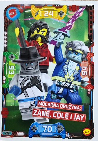 NINJAGO Trading Card Game (Polish) Series 5 - # 29 Mocarna Drużyna: Zane, Cole i Jay
