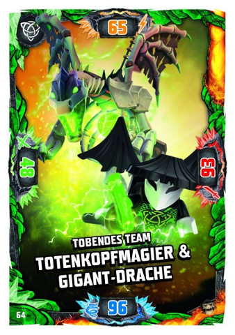 NINJAGO Trading Card Game (German) Series 6 (Next Level) - # 64 Tobendes Team Totenkopfmagier & Gigant-Drache