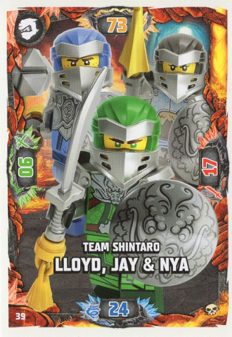 NINJAGO Trading Card Game (German) Series 6 - # 39 Team Shintaro Lloyd, Jay & Nya