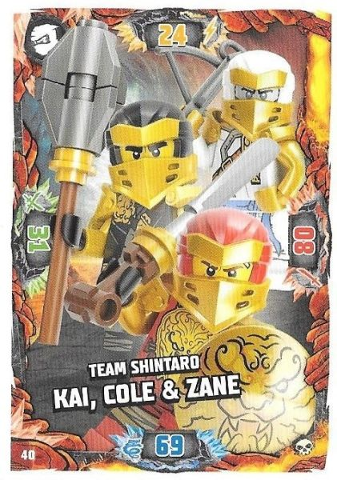 NINJAGO Trading Card Game (German) Series 6 - # 40 Team Shintaro Kai, Cole & Zane