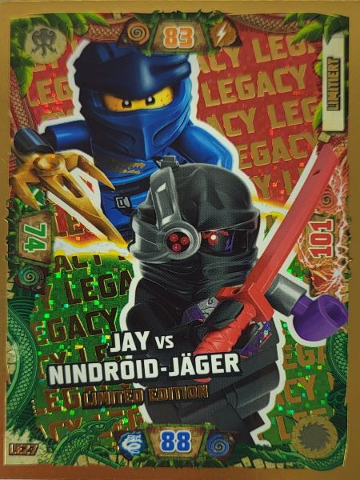NINJAGO Trading Card Game (German) Series 6 - # LE27 Jay vs Nindroid-Jäger Limited Edition