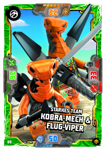 NINJAGO Trading Card Game (German) Series 7 (Next Level) - # 80 Starkes Team Kobra-Mech & Flug-Viper