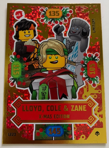 NINJAGO Trading Card Game (German) Series 7 (Next Level) - # LE23 Lloyd, Cole & Zane X-Mas Edition