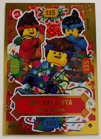 NINJAGO Trading Card Game (German) Series 7 (Next Level) - # LE24 Jay, Kai & Nya X-Mas Edition