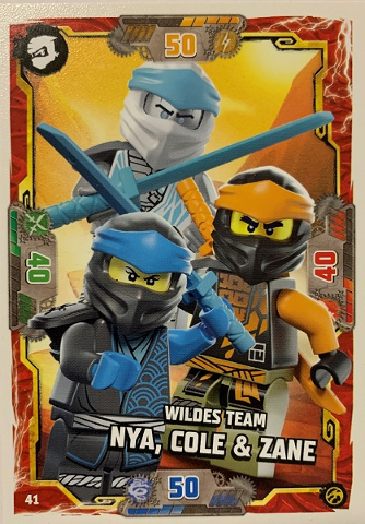 NINJAGO Trading Card Game (German) Series 7 - # 41 Wildes Team Nya, Cole & Zane