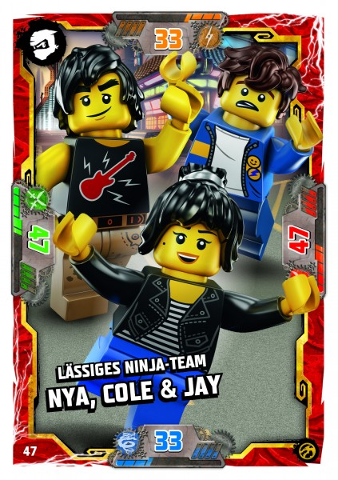 NINJAGO Trading Card Game (German) Series 7 - # 47 Lässiges Ninja-Team Nya, Cole & Jay
