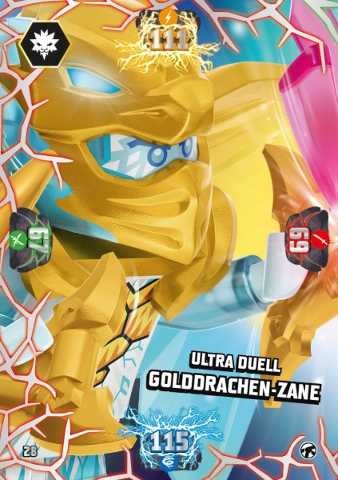 NINJAGO Trading Card Game (German) Series 8 (Next Level) - # 28 Ultra Duell Golddrachen-Zane