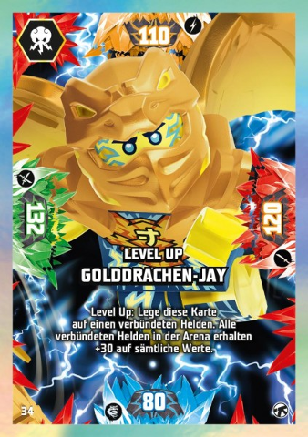 NINJAGO Trading Card Game (German) Series 8 (Next Level) - # 34 Level Up Golddrachen-Jay