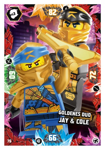 NINJAGO Trading Card Game (German) Series 8 (Next Level) - # 76 Goldenes Duo Jay & Cole