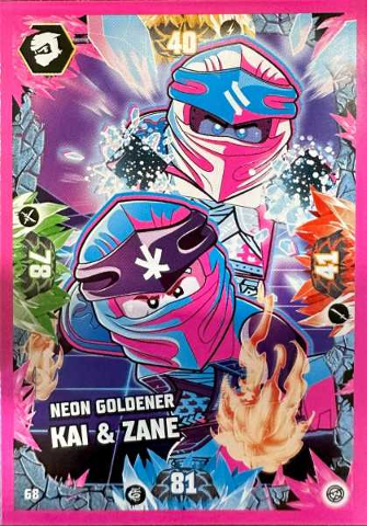 NINJAGO Trading Card Game (German) Series 8 - # 68 Neon Goldener Kai & Zane