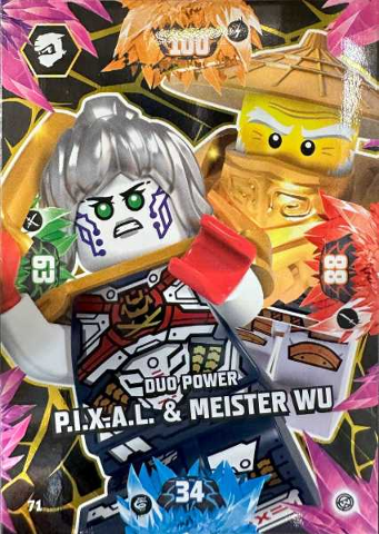 NINJAGO Trading Card Game (German) Series 8 - # 71 Duo Power P.I.X.A.L. & Meister Wu