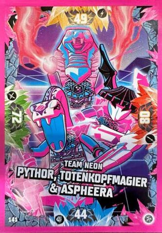NINJAGO Trading Card Game (German) Series 8 - # 141 Team Neon Pythor, Totenkopfmagier & Aspheera