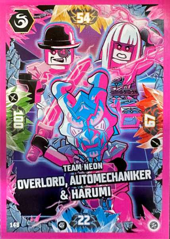 NINJAGO Trading Card Game (German) Series 8 - # 148 Team Neon Overlord, Automechaniker & Harumi