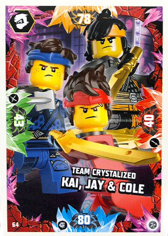 NINJAGO Trading Card Game (English) Series 8 - # 64 Team Crystalized Kai, Jay & Cole