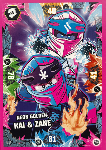 NINJAGO Trading Card Game (English) Series 8 - # 68 Neon Golden Kai & Zane