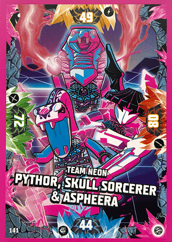 NINJAGO Trading Card Game (English) Series 8 - # 141 Team Neon Pythor, Skull Sorcerer & Aspheera