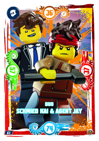 NINJAGO Trading Card Game (German) Series 9 (Next Level) - # 61 Duo Schmied Kai & Agent Jay