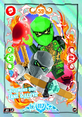 NINJAGO Trading Card Game (German) Series 10 - # 65 Blutmond Duo Zane & Lloyd