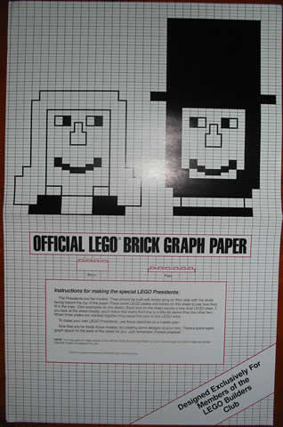 Brick Graph Paper, Exclusive for LEGO Builders Club, 1993 - Presidents