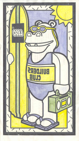 Patch, Iron-On Surfing Hippo from LEGO Club UK