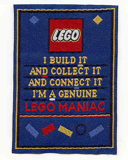 Patch, Sew-On Cloth Rectangle, I Build It And Collect It And Connect It I'm A Genuine LEGO Maniac