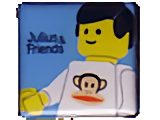 Magnet, Paul Frank Square with Minifigure wearing Julius and Friends Shirt Pattern