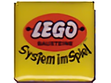 Magnet, Paul Frank Square with LEGO Logo Open O Style and 'System im Spiel' Pattern