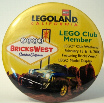 Pin, LEGOLAND California BricksWest 2003