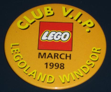 Pin, LEGOLAND Windsor Club V.I.P. March 1998