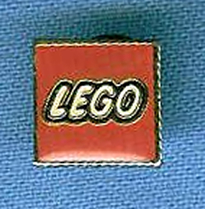 Pin, LEGO Logo Square Red, Braided Border