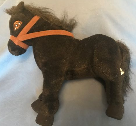 Belville Large Black Horse Plush, Fully Poseable Legs, Brown Bridle