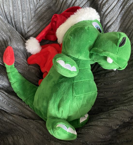 Dragon Plush, Ollie - Santa Hat