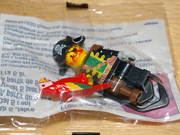 Pin, Captain Red Beard Minifigure with Red Parrot, Pocket Clip