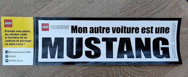Sticker Sheet, Creator Ford Mustang Promotional (French)