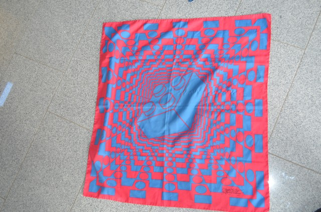 Scarf, Blue Brick Pattern