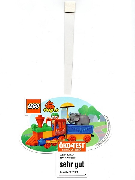 Display Sign, Wobbler / Shopper Stopper, Duplo - circus train 5606 - öko-test (ws1710)