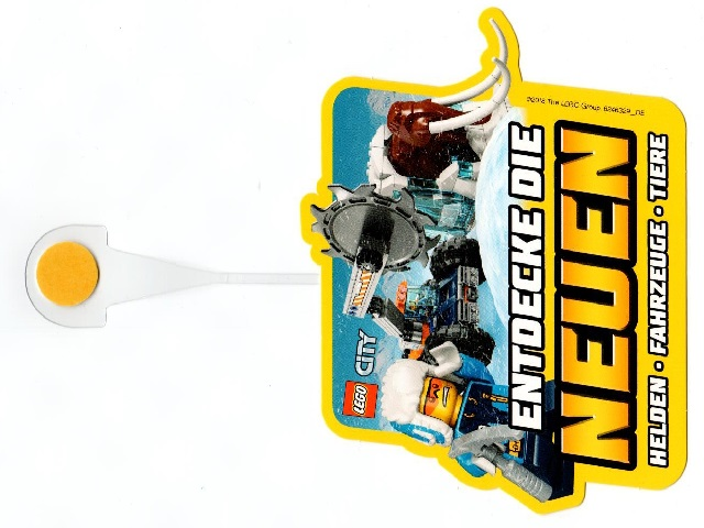 Display Sign, Wobbler / Shopper Stopper, City Arctic 'ENTDECKE DIE NEUEN HELDEN - FAHRZEUGE - TIERE' (6246329_DE)