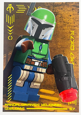Star Wars Trading Card Collection (Polish) Series 4 (Edycja Mocy) - # 57 Mandaloriański wojownik (Zielony)