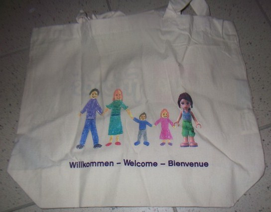 Tote Bag, Friends Willkommen - Welcome - Bienvenue Pattern