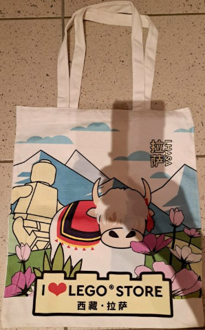 Tote Bag, LEGO Store Lhasa, China, 'I Heart LEGO STORE' Pattern