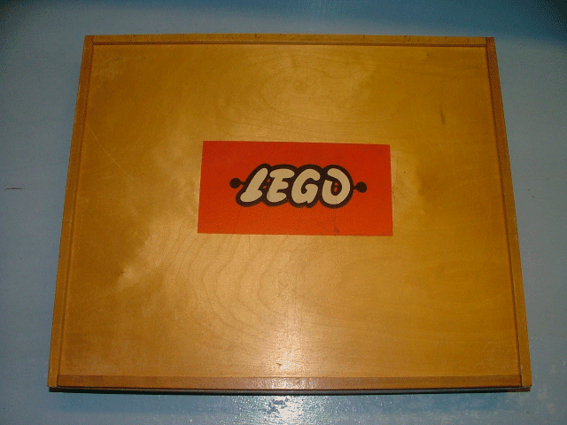 Wooden Storage Box with Plain Sliding Top and LEGO Logo (sets 700K, 700L)